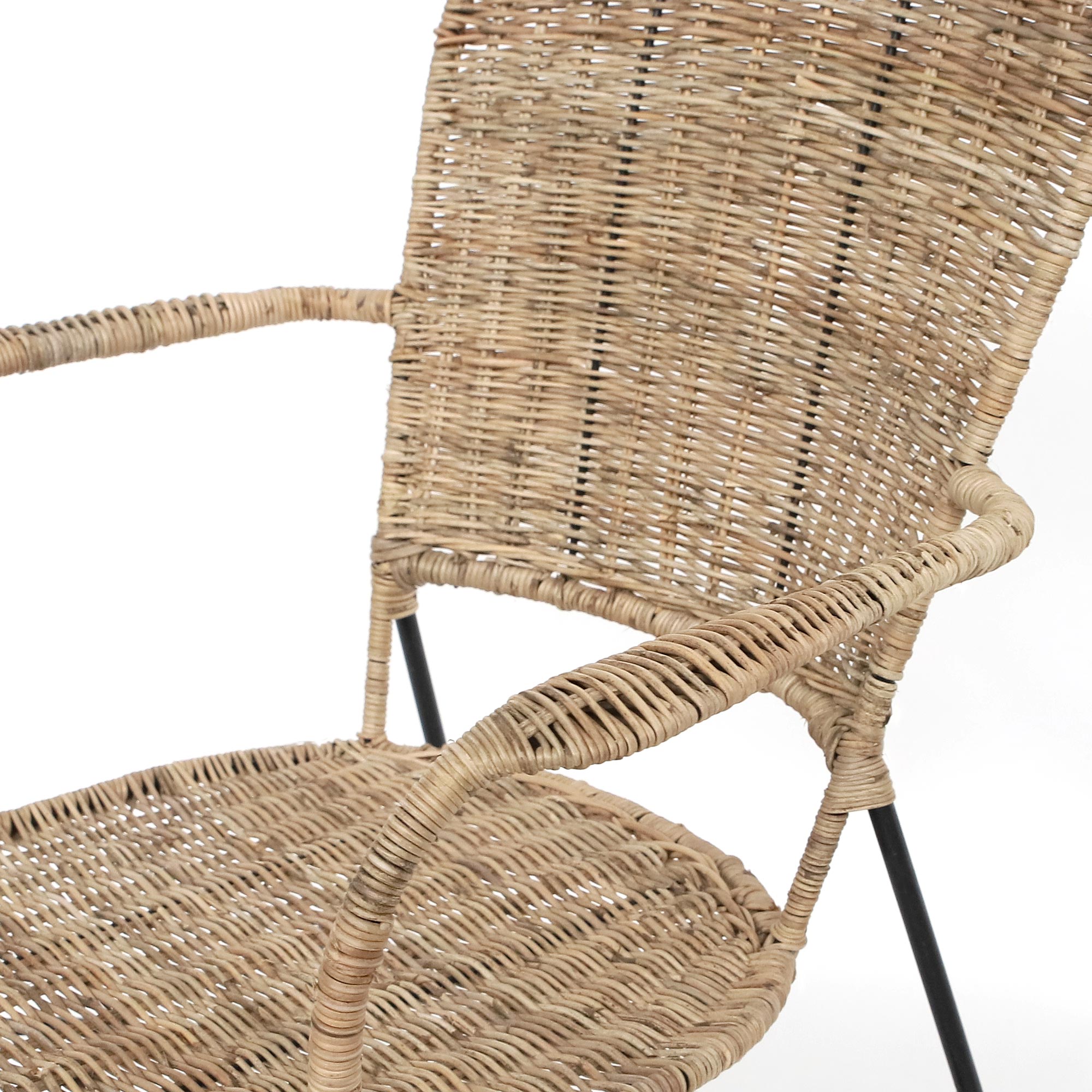 Rattan-Stuhl 'Torn', natur, schwarz, B 54 cm, L 56 cm, H 83 cm von fischer's lagerhaus