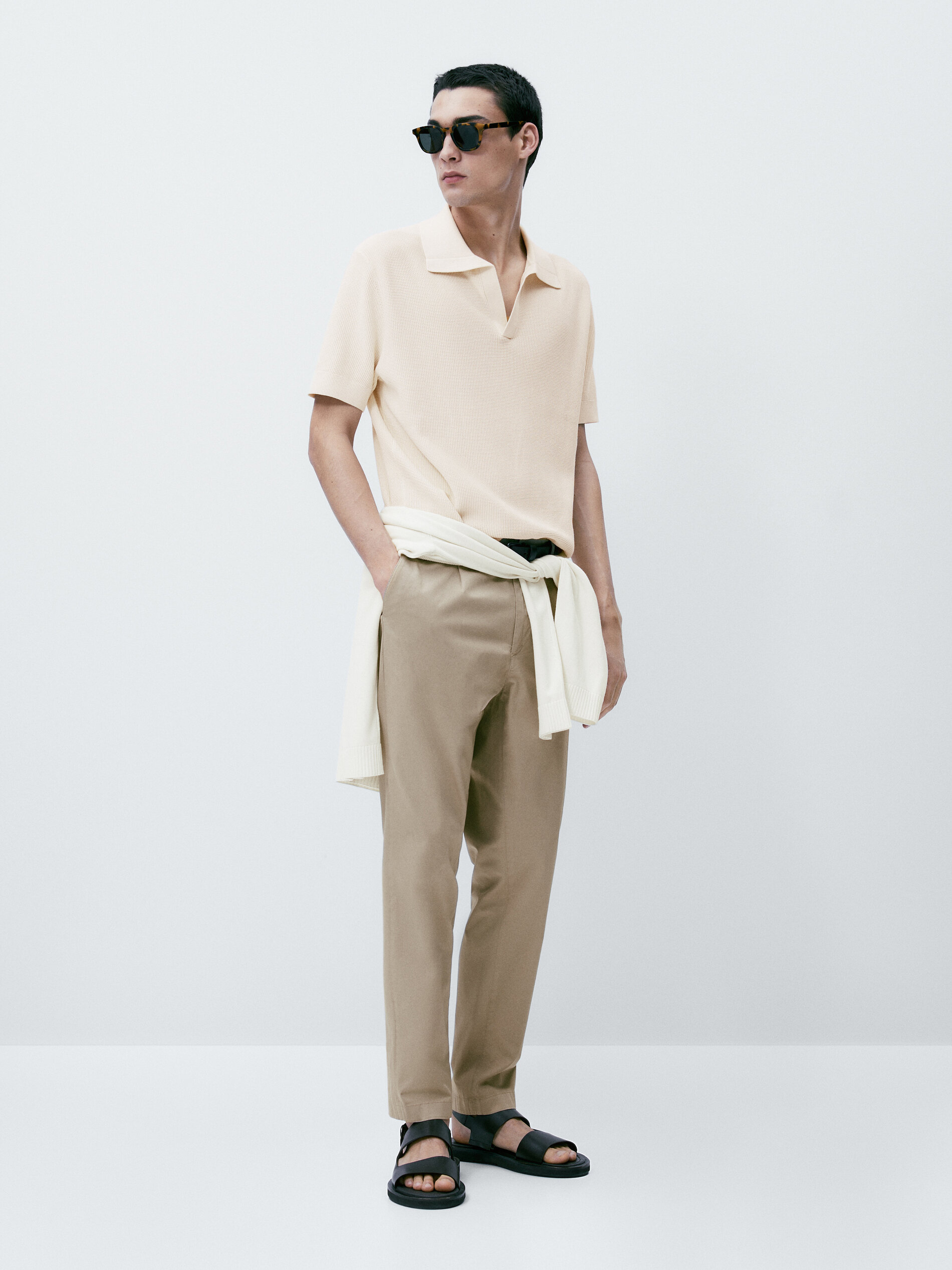 Camisa polo com gola ampla - RAW