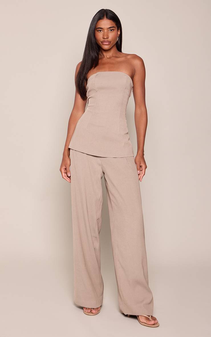 Deep Stone Pantalon Tailleur Large Pierre Foncé Ensemble Coordonné