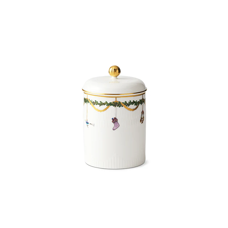 Royal Copenhagen  Stjerne Riflet krukke med låg - H16 cm
