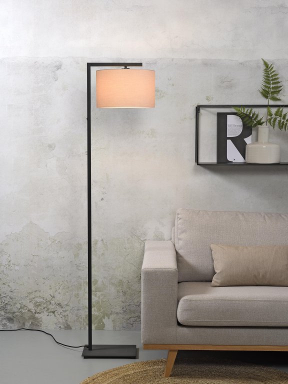 It's about Romi Boston vloerlamp met kap medium licht linnen
