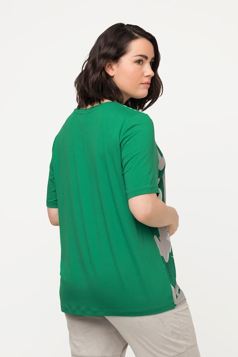 T-Shirt, Blüten, Rundhals, Halbarm