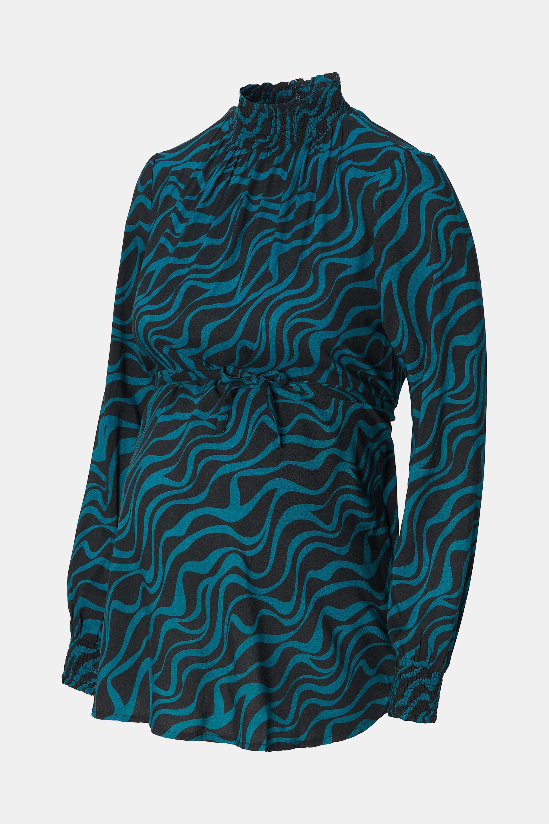 Blouse à col droit animée d’un motif