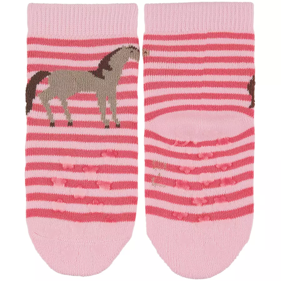 Sterntaler ABS-Krabbelsöckchen Doppelpack Pferd Erdbeere rosa