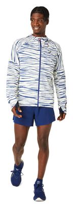 Veste imperméable Asics Metarun Shibori Beige/Bleu Homme