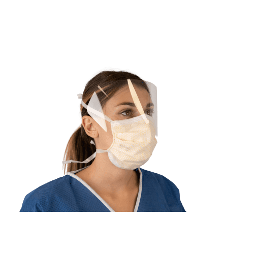 Masque médical Op-Air One Splash type IIR Kolmi bleu à lanières avec visière