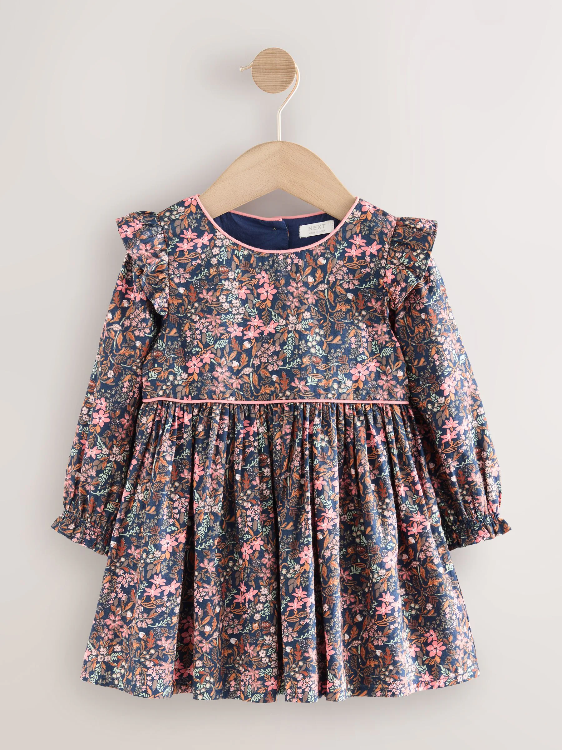 Met vrolijke print - Jurk met ruche en lange mouwen (3mnd-8jr)