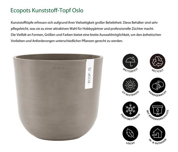 Ecopots Kunststoff-Topf Oslo, rund