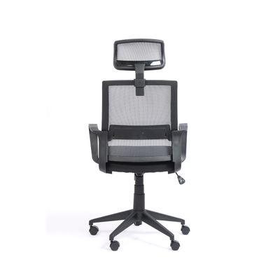 Fauteuil de bureau LIBERTY 02 - accoudoirs fixes - appui-tête réglable - noir et gris