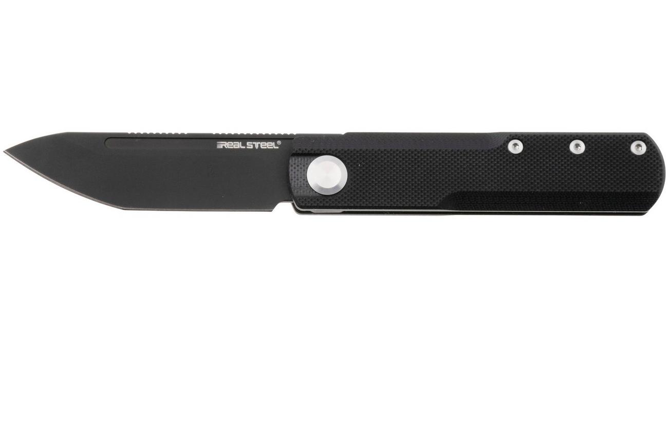 Real Steel G-Tanto EDC 7801SB PVD Nitro-V, Black G10, slipjoint zakmes, Ostap Hel design
