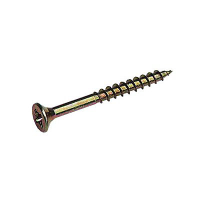 20 vis aggloméré tête fraisée pozidriv acier bichromaté Diall Ø4 x 70 mm