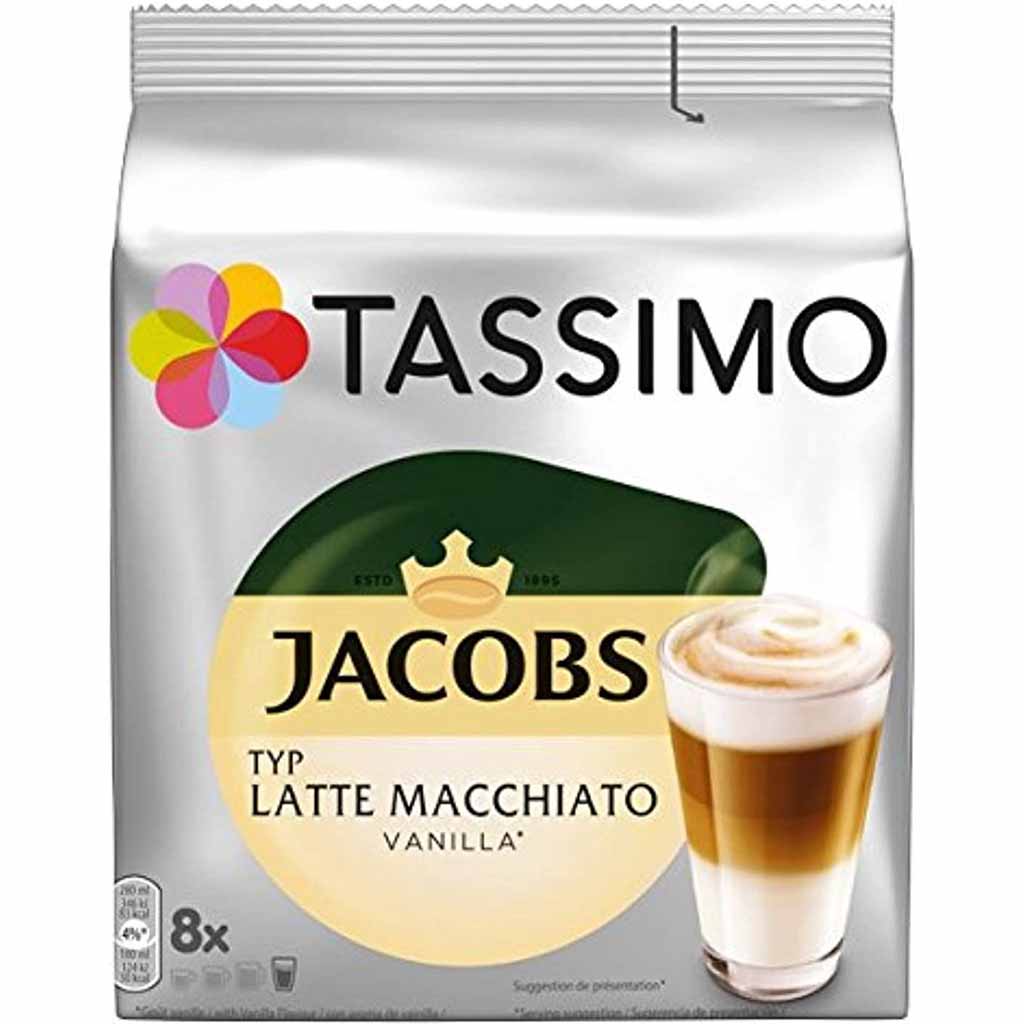 Tassimo Jacobs Latte Macchiato Vanilla 8 Kaffee Kapseln MHD:6.6.25