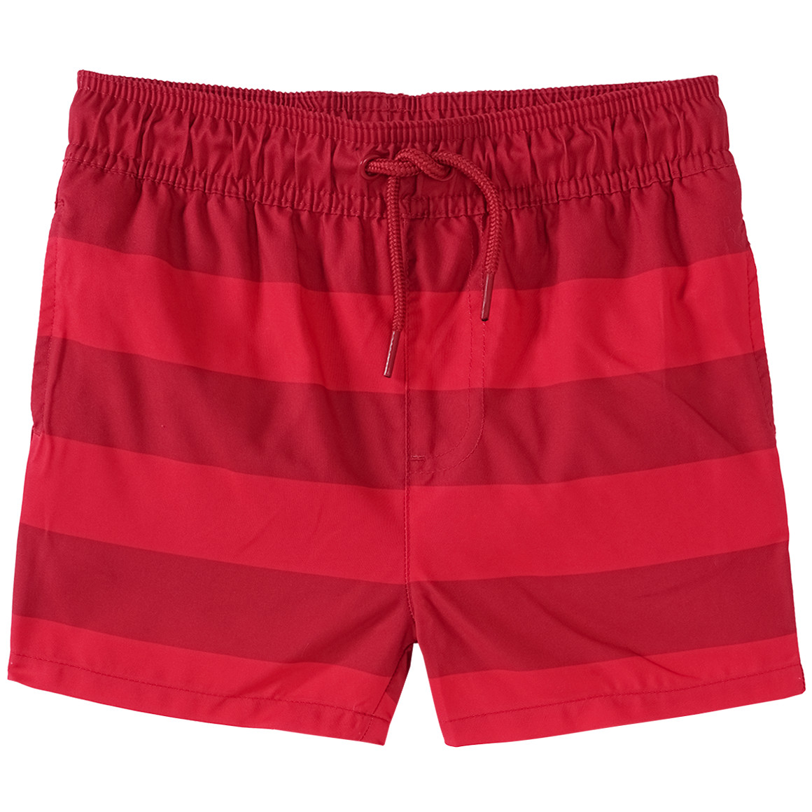 Famy Jungen Badeshorts mit Streifen dunkelrot / hellrot