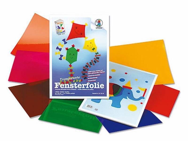 Bastelmappe Fensterfolie farbig, transparent
