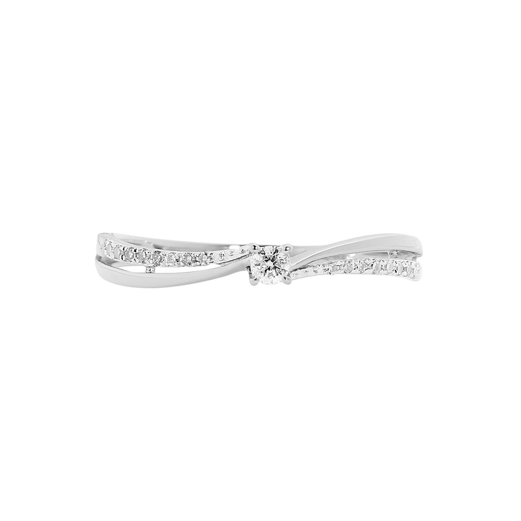 Bague Solitaire Asia Or Blanc Diamant
