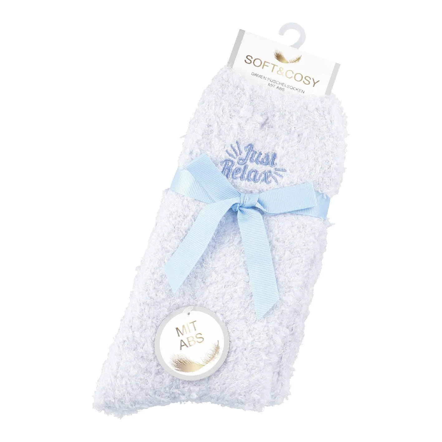Kuschelsocken Flausch, Just relax/blau, Onesize