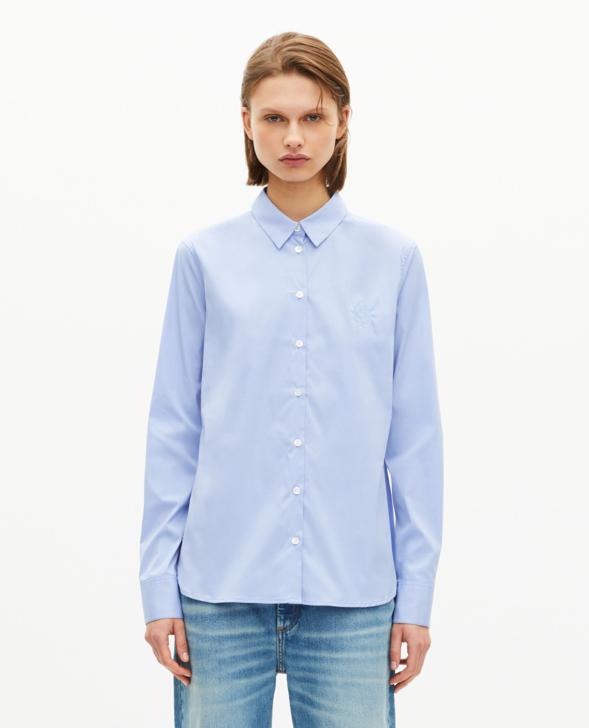 Chemise en popeline bleu clair