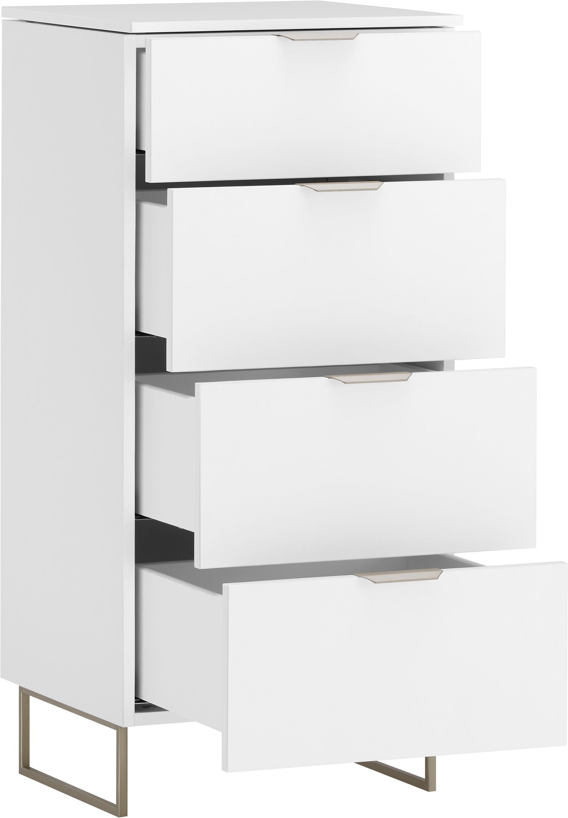 MODUL Kommode - Weiss / B: 45.0 cm x T: 43.0 cm x H: 98.0 cm