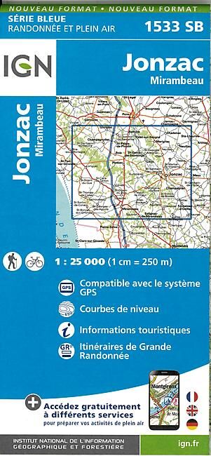 IGN - 1533 SB JONZAC 1 25 000