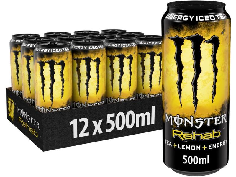 Monster Energy Drink Rehab 12 x 500 ml Erfrischendes Getränk mit Taurin, Guarana, Inositol und Vitamin B