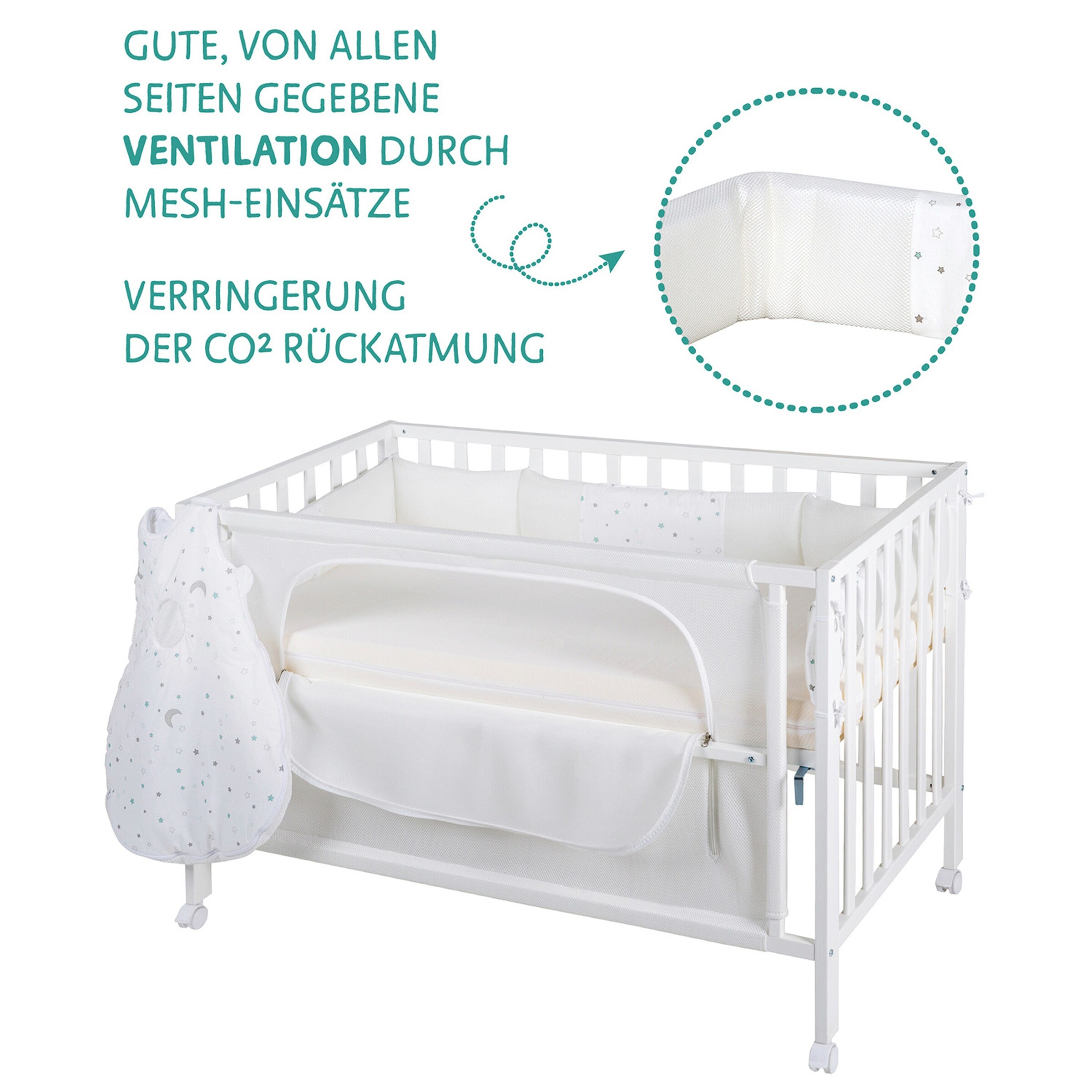 roba Room Bed 60x120 cm Sternenzauber safe asleep®