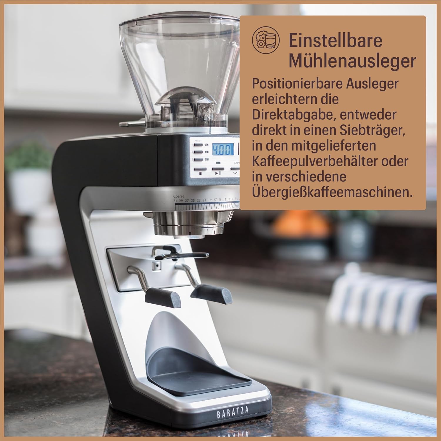 Baratza - Sette 270 230V Kaffeemühle - Elektrische Kaffeemühle mit Mahlwerk und Timer - Für Siebträger - Individuelle Einstellungen, Einfach zu Reinigen - Schwarz
