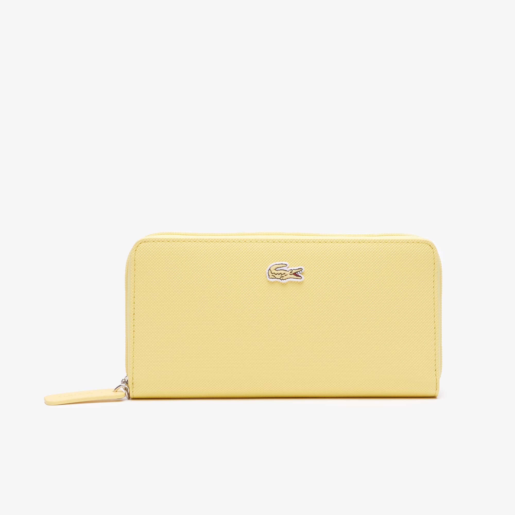 Portefeuille zippé L.12.12 Concept petit piqué uni 12 cartes Portefeuilles & Petite Maroquinerie - Jaune - Lacoste - Femme