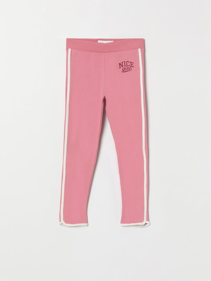 Leggings esportivas com forro de lã - Rosa claro