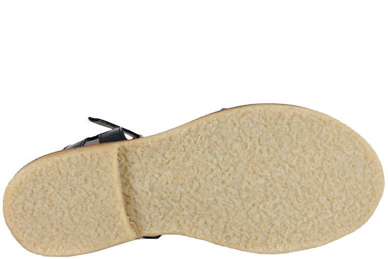 ANGULUS SANDAL I SORT POLIDO MED LAK LOOK