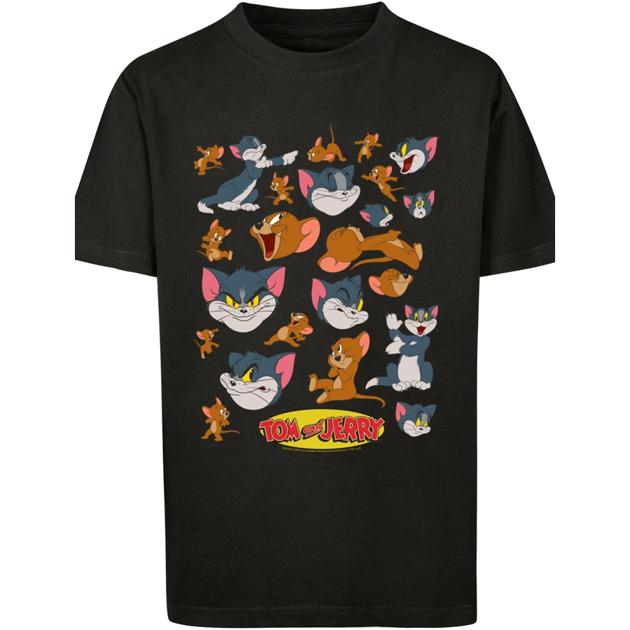 F4NT4STIC T-Shirt Tom and Jerry TV Serie Many Faces schwarz