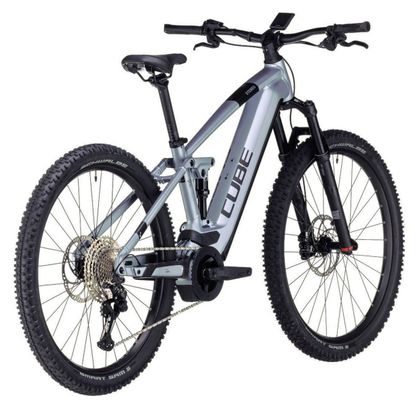 VTT Électrique Tout-Suspendu Cube Stereo Hybrid 120 Race 750 Shimano Deore XT 12V 750 Wh 29'' Argent Polar 2024
