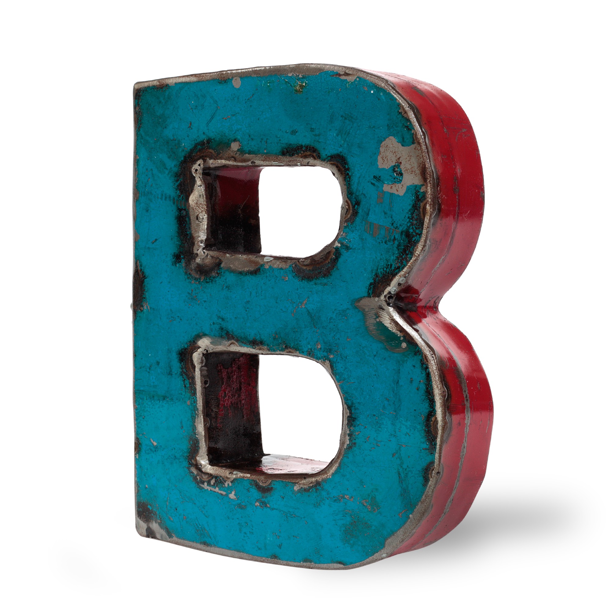 Metallbuchstabe 'B', multicolor, T 16 cm, B 20 cm, H 4 cm von fischer's lagerhaus