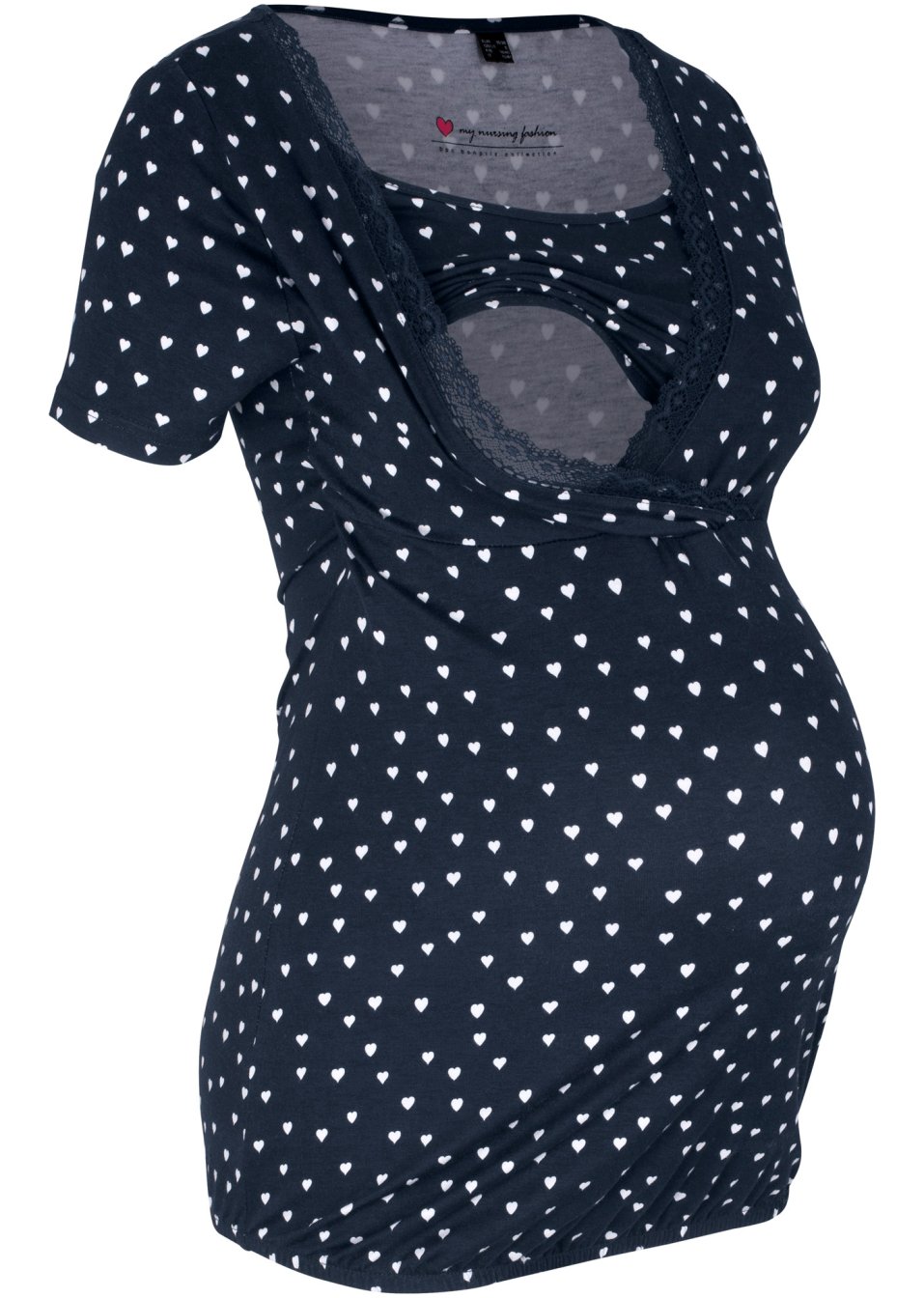 T-shirt de grossesse/d'allaitement avec dentelle