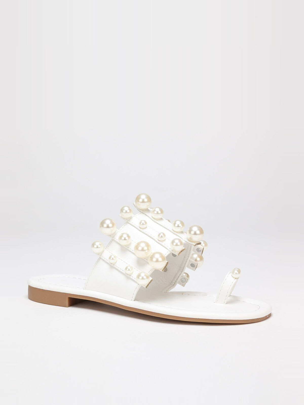 Mules à perles- Blanc