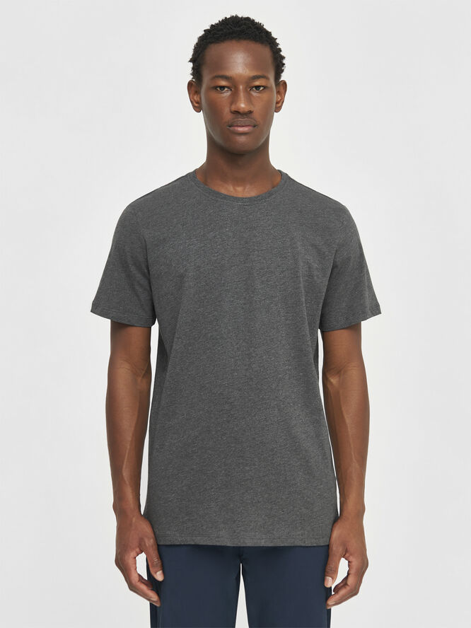 Knowledge Cotton Apparel AGNAR basic t-shirt - Regenerative Organic Certified™ - GOTS/Vegan Grå