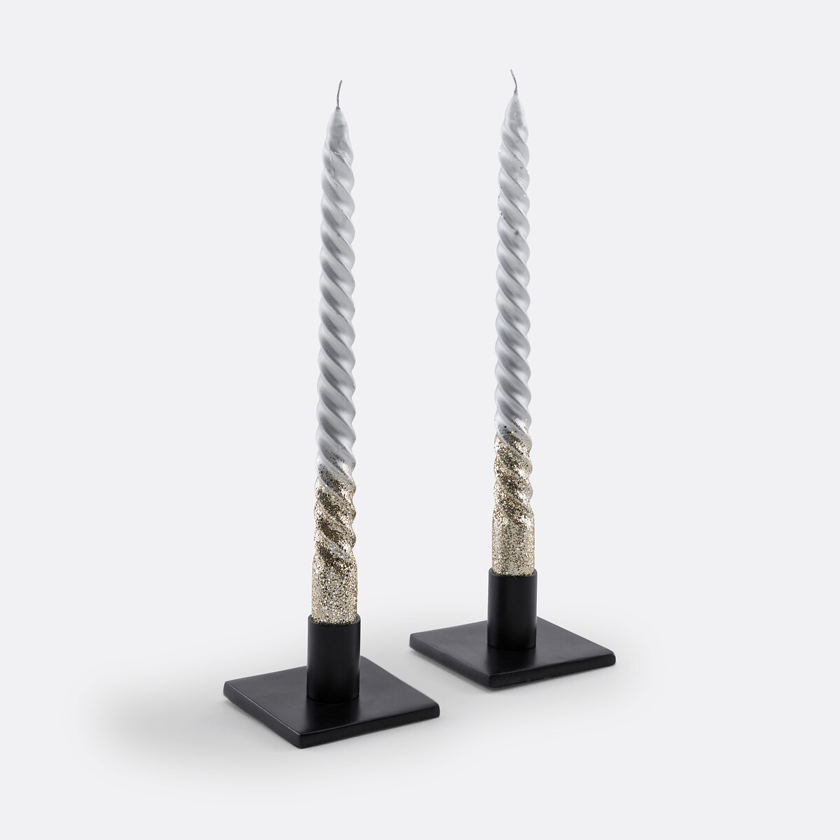 LA REDOUTE INTERIEURS<br>Conjunto de 2 velas torcidas com glitter, Caspar