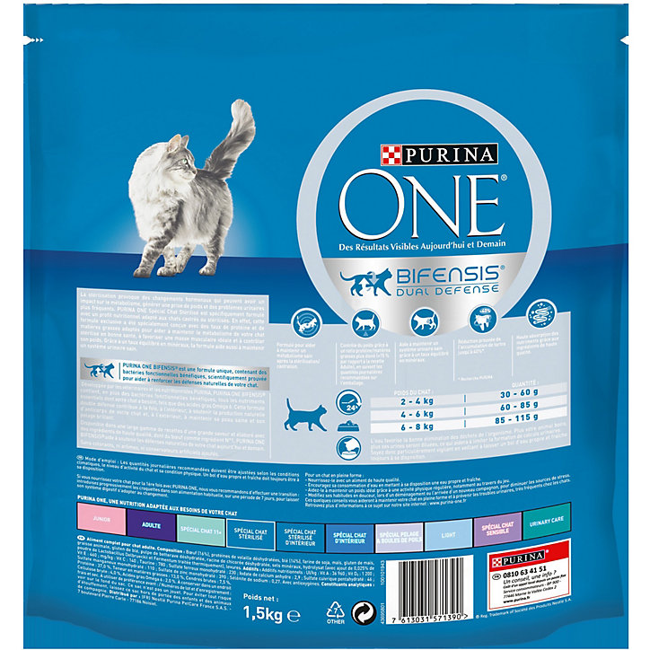 Croquettes pour chat stérilisé One Spécial chat stérilisé bœuf et blé 1,5kg