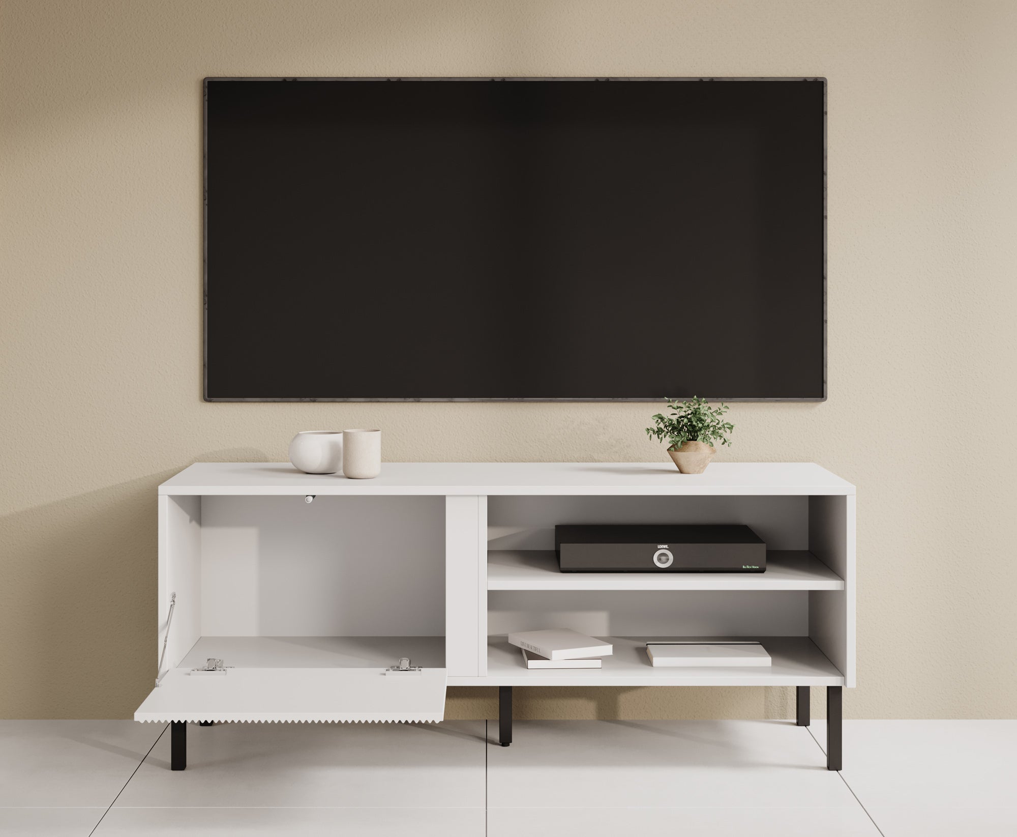 Meubella - TV-Meubel Margareth - Wit - 120 cm