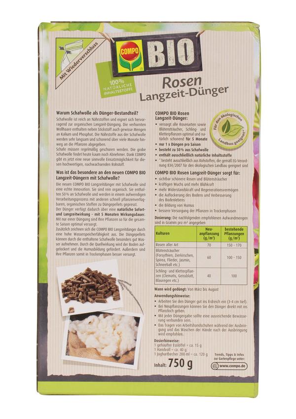 COMPO BIO Rosen Langzeit-Dünger mit