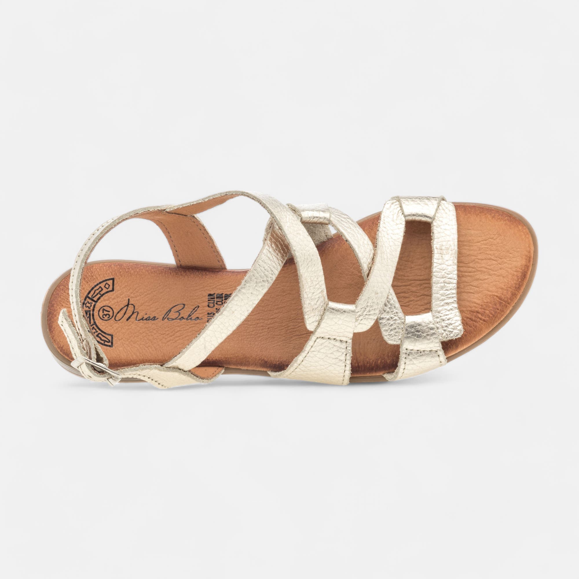 Sandales Femme en cuir or