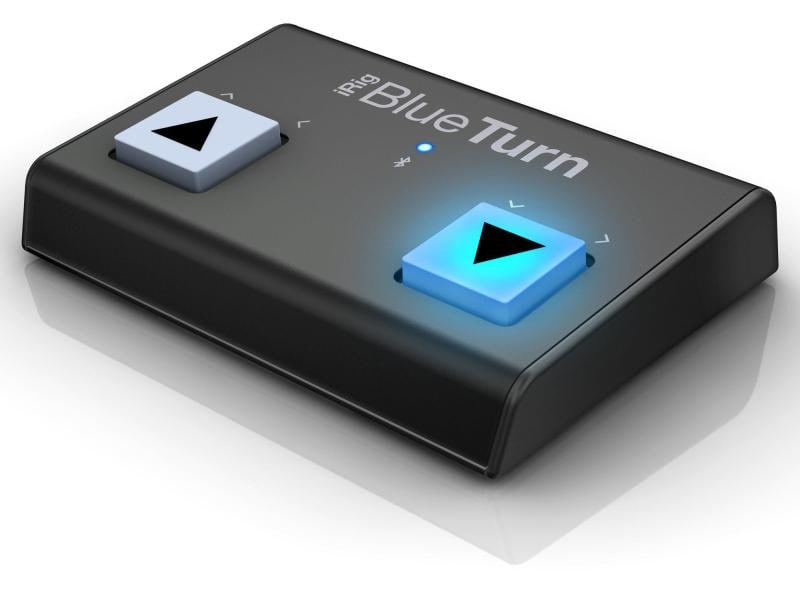 IK Multimedia Fusscontroller Tablet Page Turner Bundle Bluetooth Controller mit Halterung für Tablets