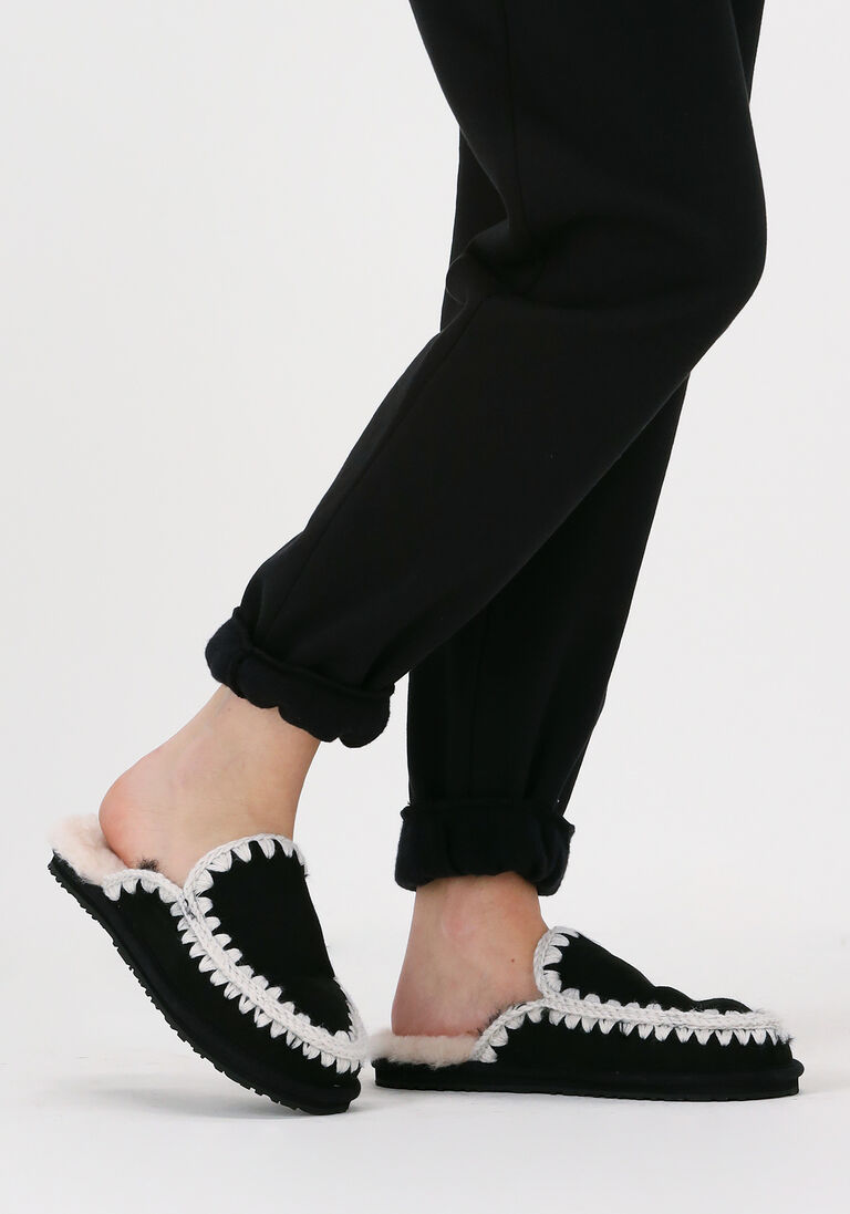 MOU zwarte mou pantoffels slipper full eskimo stitch