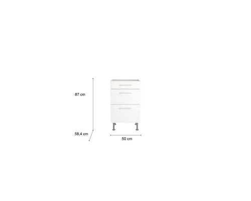 Optifit Ingvar420 ladenonderkast BxDxH 50 x 58,4 x 87 cm Frontkleur antraciet mat Corpuskleur grijs