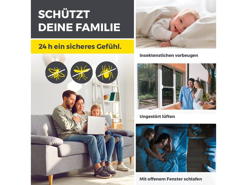 EASYmaxx Fliegengitter Teleskop Teleskop-Insektenschutzgitter mit Schwingtür und integriertem Netz