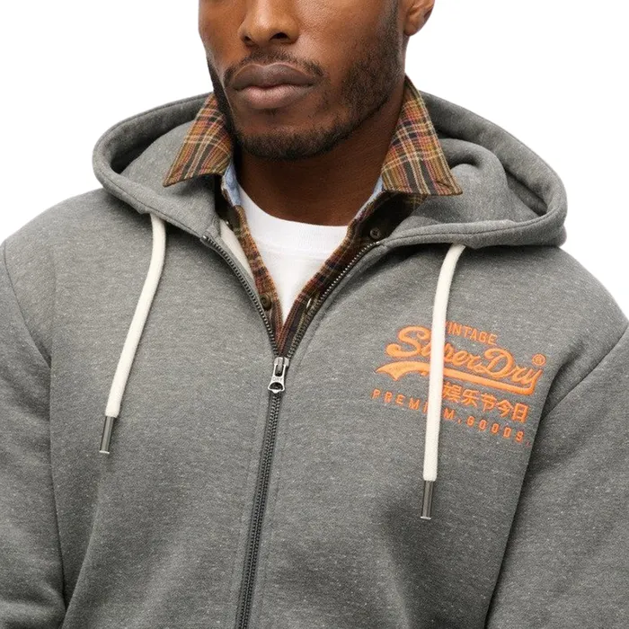 Superdry Neon Vintage Logo Graphic Hooded Vest Heren
