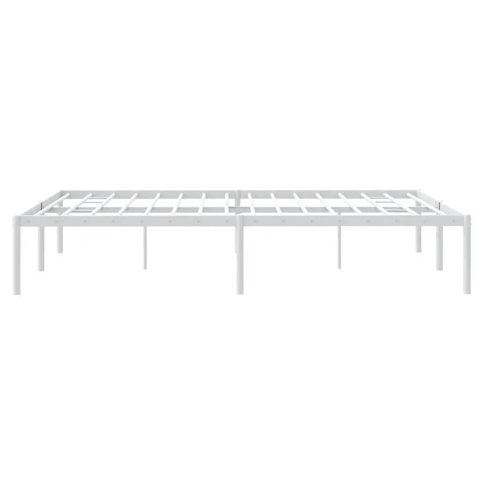 vidaXL - Metalen tweepersoonsbed frame - Wit - 160x200 cm