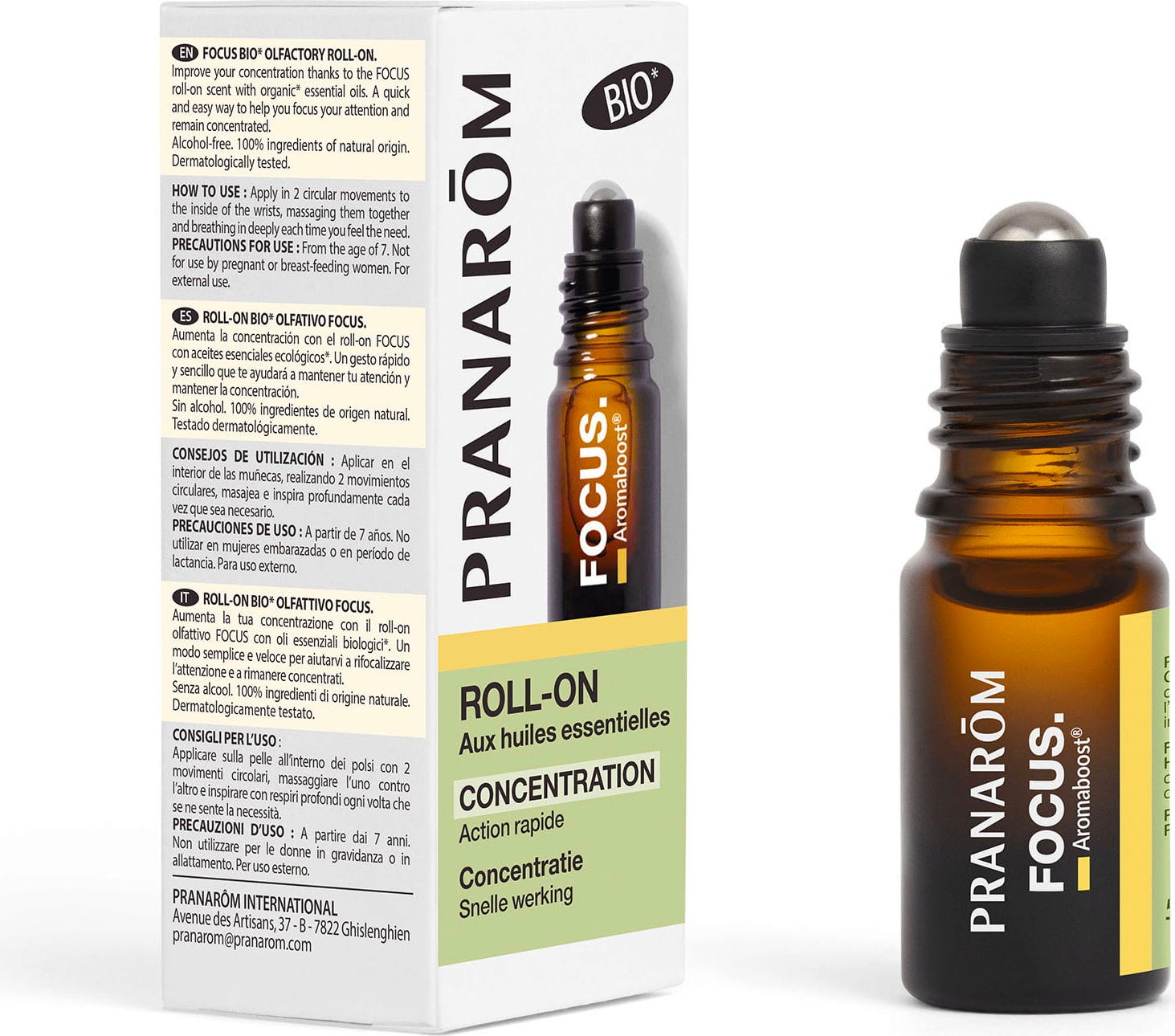 Pranarôm  Bio Aromaboost Focus Roll-On, 5 ml
