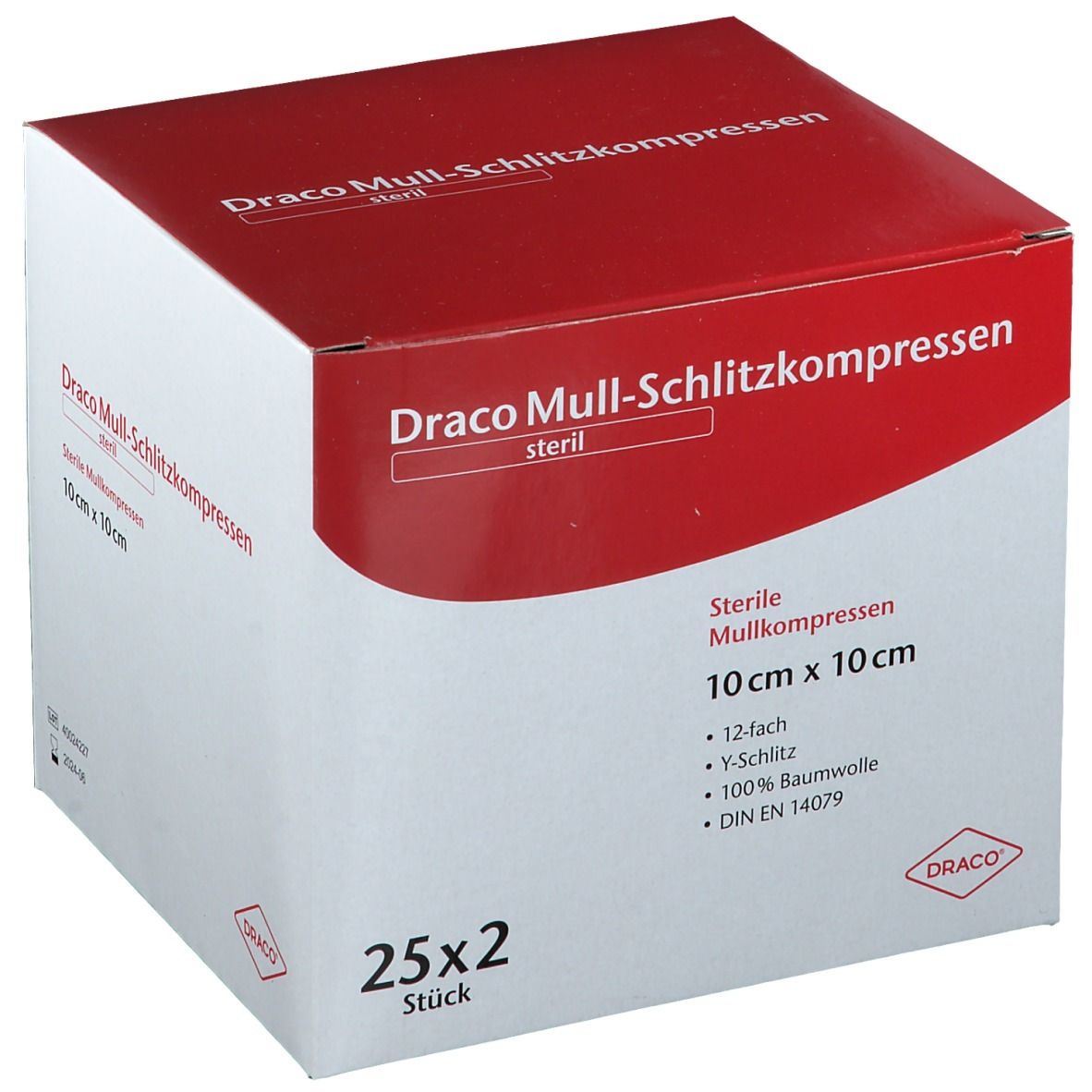 Draco Mull-Schlitzkompressen 12fach 10 x 10 cm steril