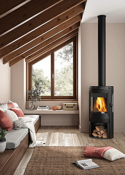 Poêle à bois en acier Invicta Neosen 3 vitres Plus 8kW 100m²