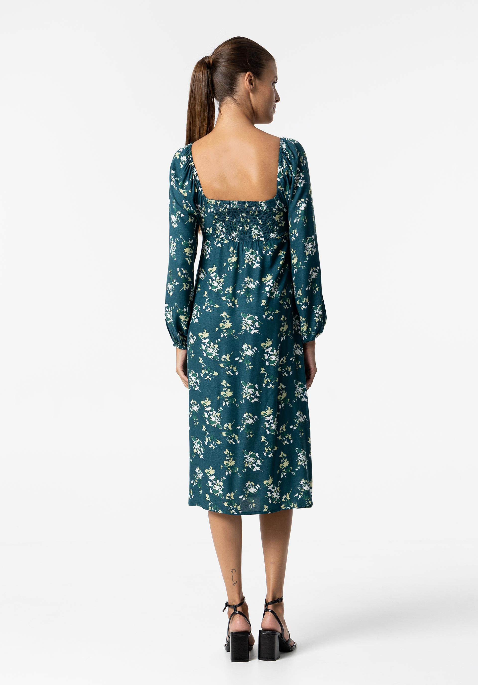 Vestido Midi Estampado Floral